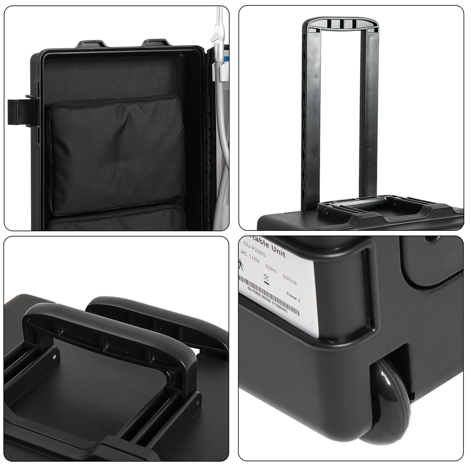 Portable Dental Mobile Delivery Unit P204S High Suction with Air Compressor 4 Hole - azdentall.com