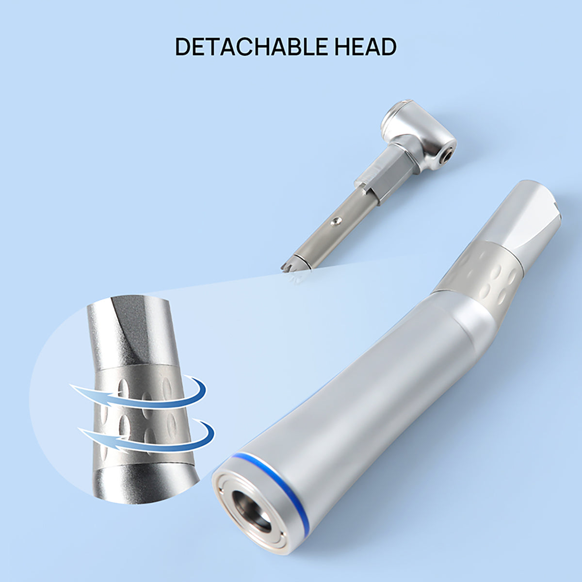 AZDENT Dental 1:1 LED Contra Angle Low Speed Handpiece with E-generator Internal Spray - azdentall.com