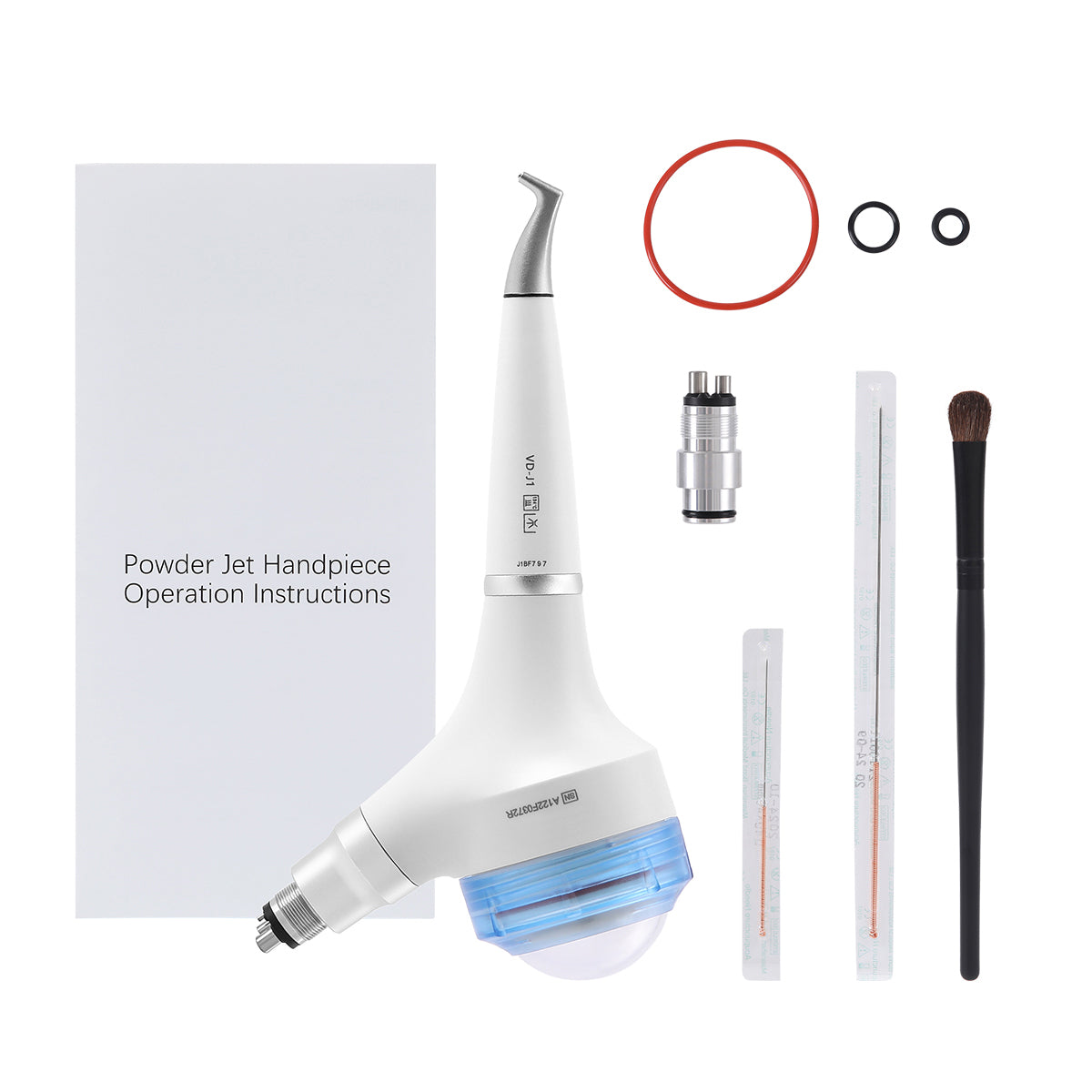 AZDENT Dental Air Polisher Prophy Teeth Whitening A1 Detachable 360° Rotating Handpiece 4 Holes Light Blue - azdentall.com