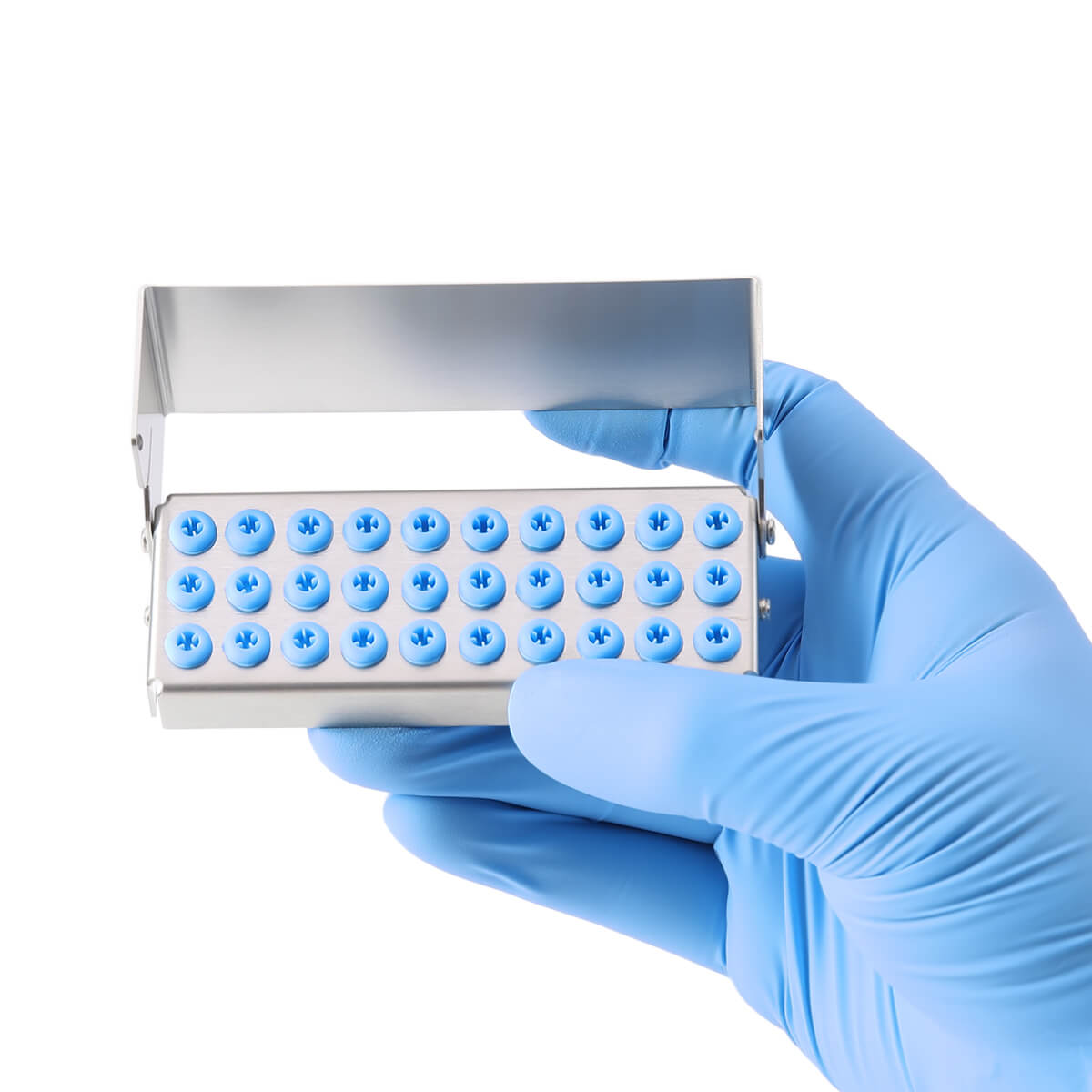 Dental Burs Holder Block Stainless Steel Disinfection Box 30 Holes - azdentall.com