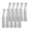 10 Pcs Dental LED Fiber Optic 20:1 Implant Contra Angle Low Speed Handpiece Push Button Stainless Steel Body - azdentall.com