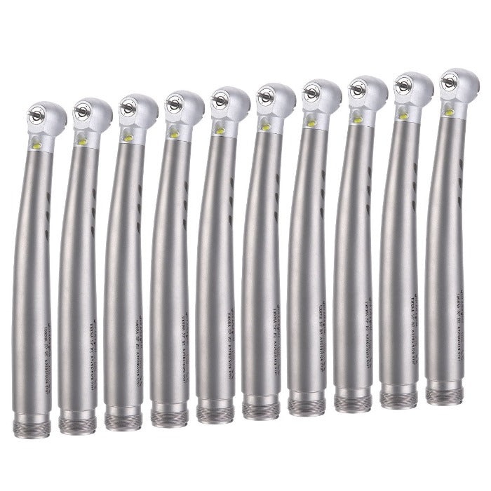 Dental 2 Hole E-generator LED High Speed Handpiece Ceramic Push Button Four Water Spray