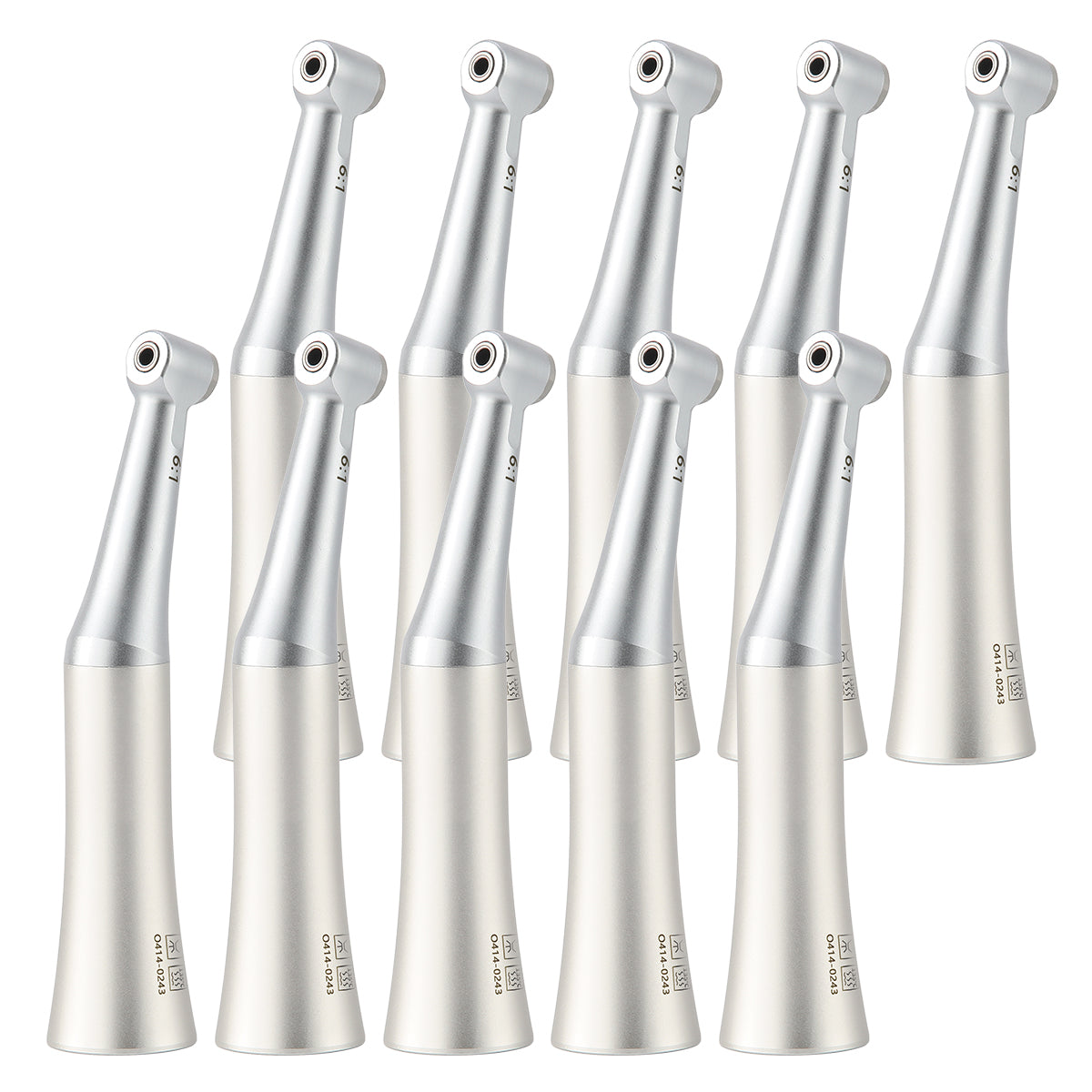 10 Pcs Dental 6:1 Reduction Endo Handpiece Contra Angle Mini Head Push Button - azdentall.com