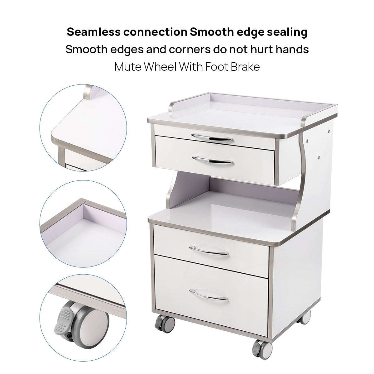 Dental G15 Mobile Cabinet Cart with Three Drawers - azdentall.com