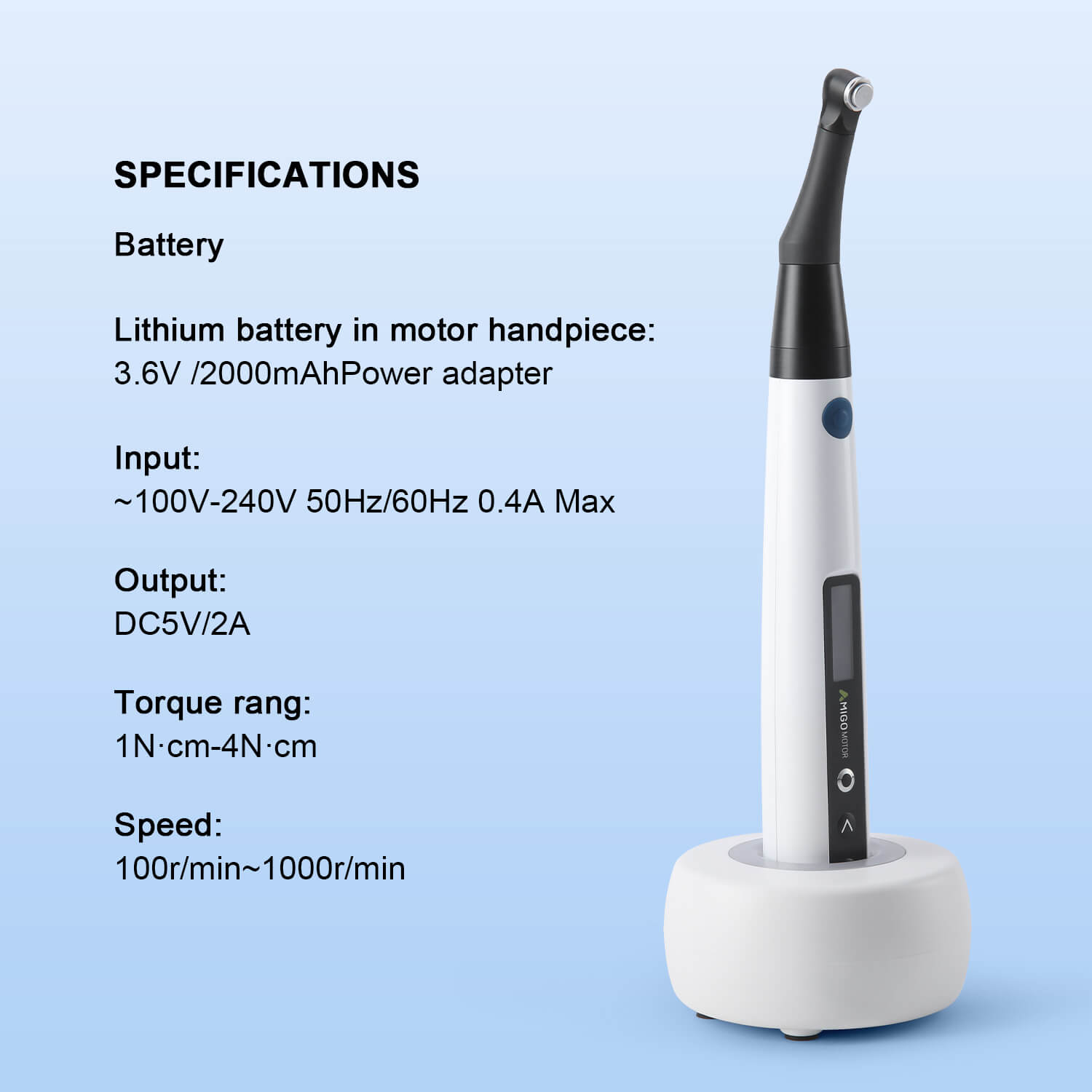 Dental Brushless LED Endo Motor 6.3:1 Mini Contra Angle - azdentall.com