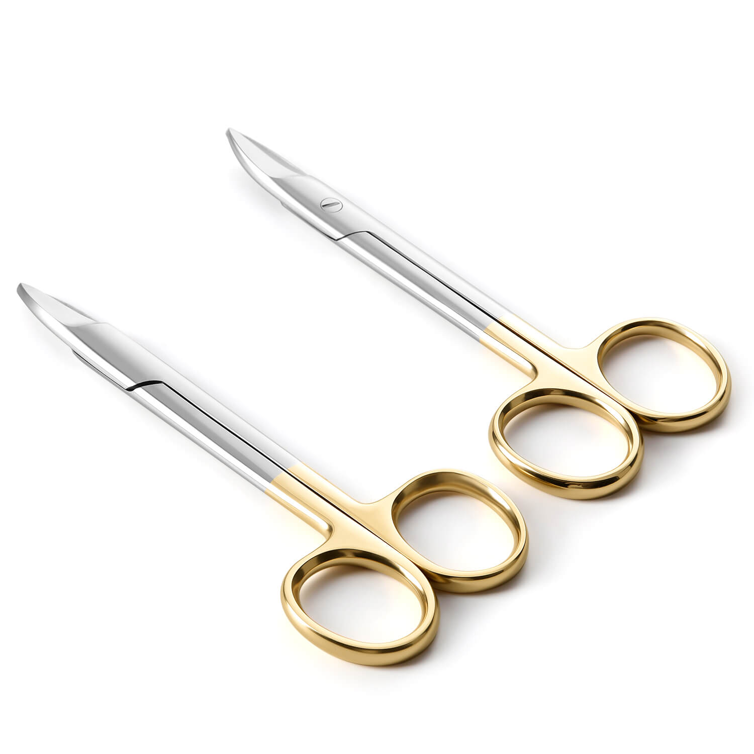 Dental Crown Scissors Gold Handle Straight/Curved Tip - azdentall.com
