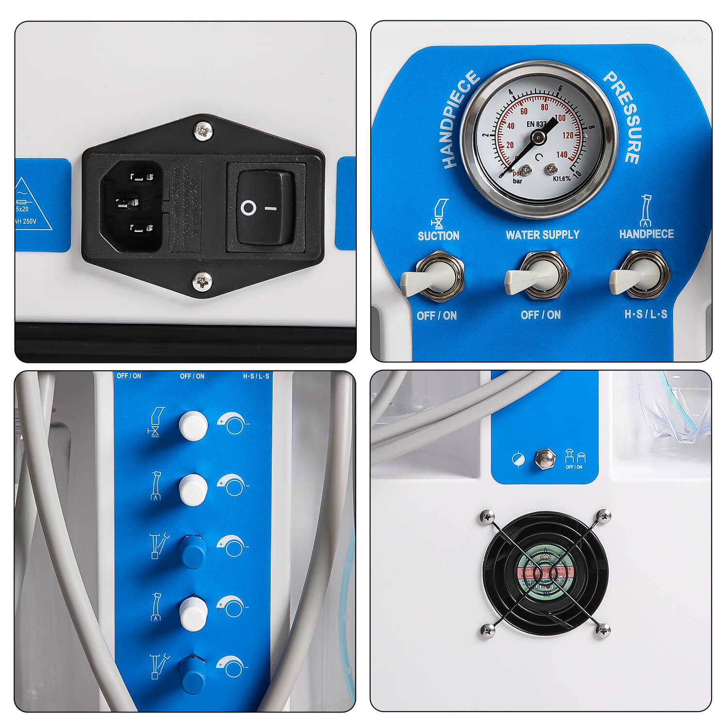 Portable Dental Mobile Delivery Unit P204S High Suction with Air Compressor 4 Hole - azdentall.com