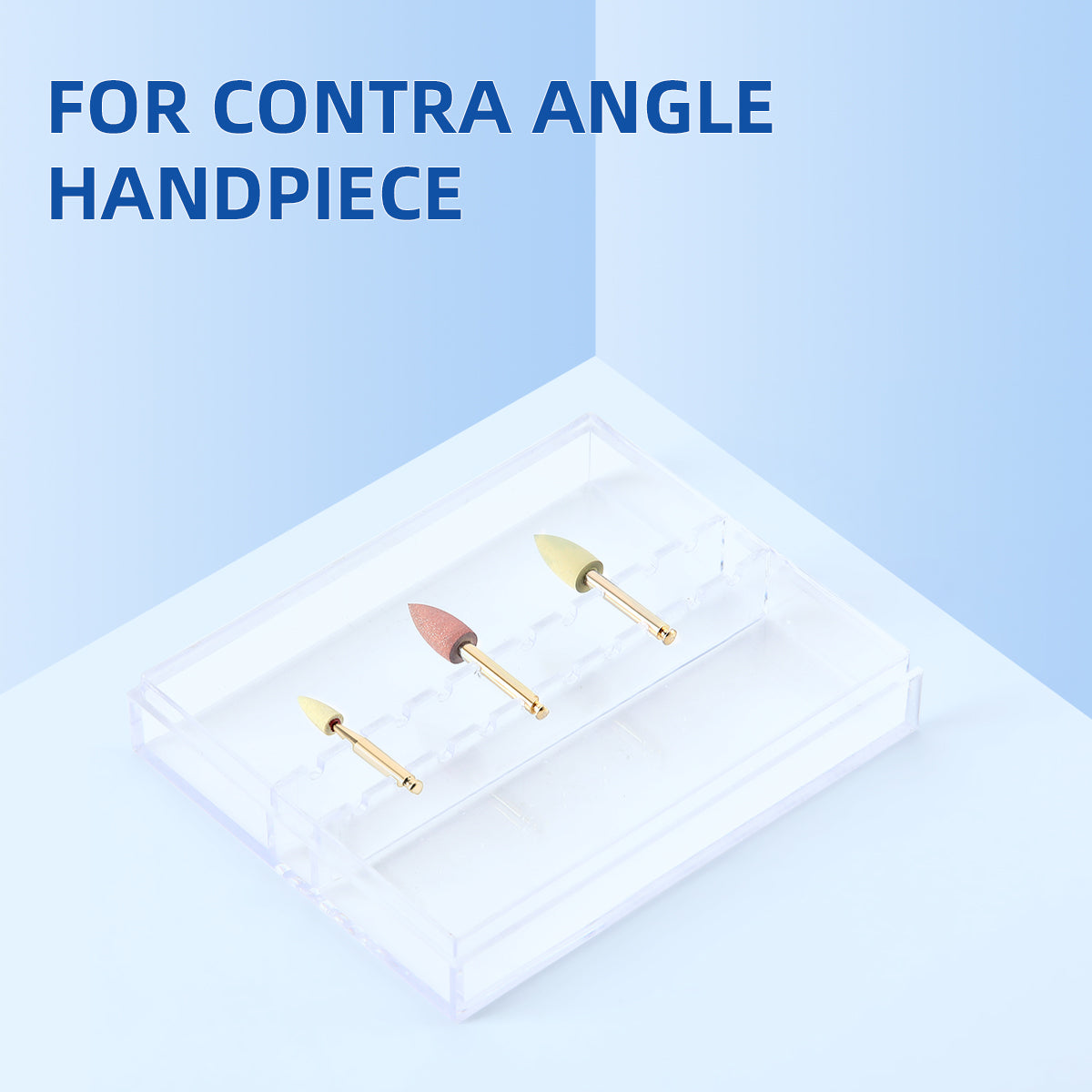 Dental Zirconia Grinding and Polishing Kit Ceramic/ Rubber Diamond Polishers for Contra Angle Handpiece RA2.35mm 3pcs/Box