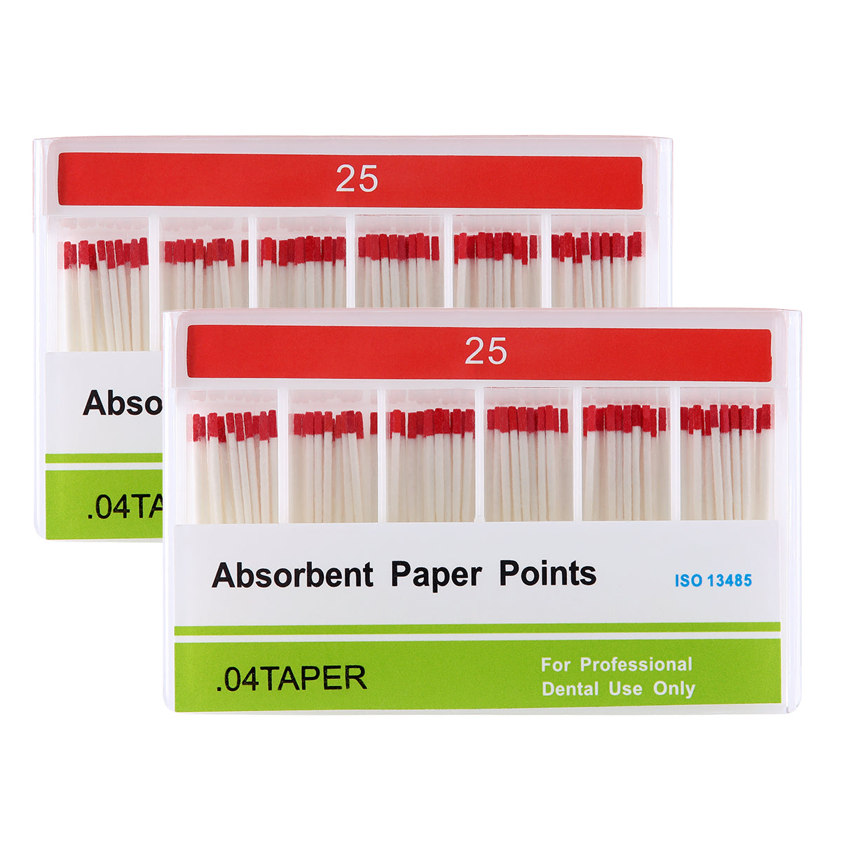 2 Boxes Absorbent Paper Points #25 Taper Size 0.04 Color Coded 100/Box - azdentall.com