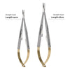 Dental Forceps Needle Holders Tweezer with Lock Straight/Curved Head 14cm/16cm - azdentall.com