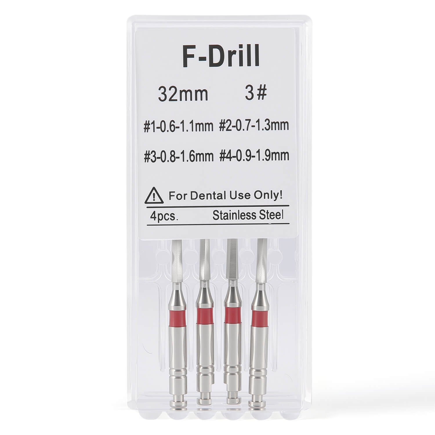 Dental Endo F Drill Reamers Fiber Post Drills Mixed #3 32mm 4pcs/Box - azdentall.com