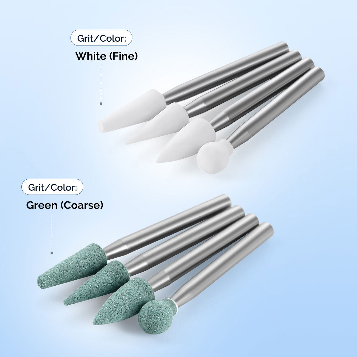 AZDENT Dental Polishing Kit Coarse / Fine FG Burs For High Low Speed Handpiece White / Green Stones 12pcs/Kit - azdentall.com