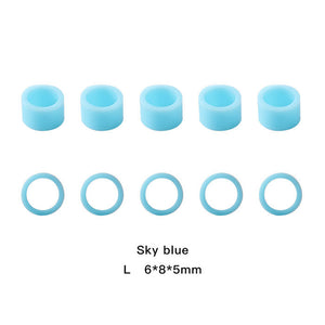 Dental Color Code Rings Universal Silicone Autoclavable L Sky blue 100pcs/Box - azdentall.com