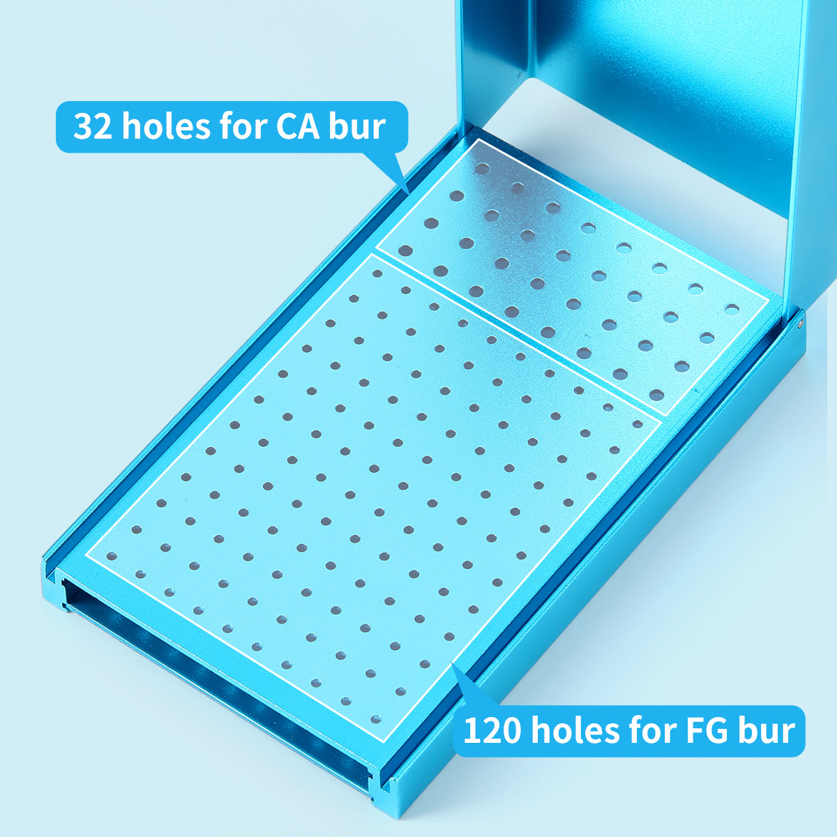 Dental Aluminum Bur Holder for High and Low Speed 152 Holes Blue  - azdentall.com