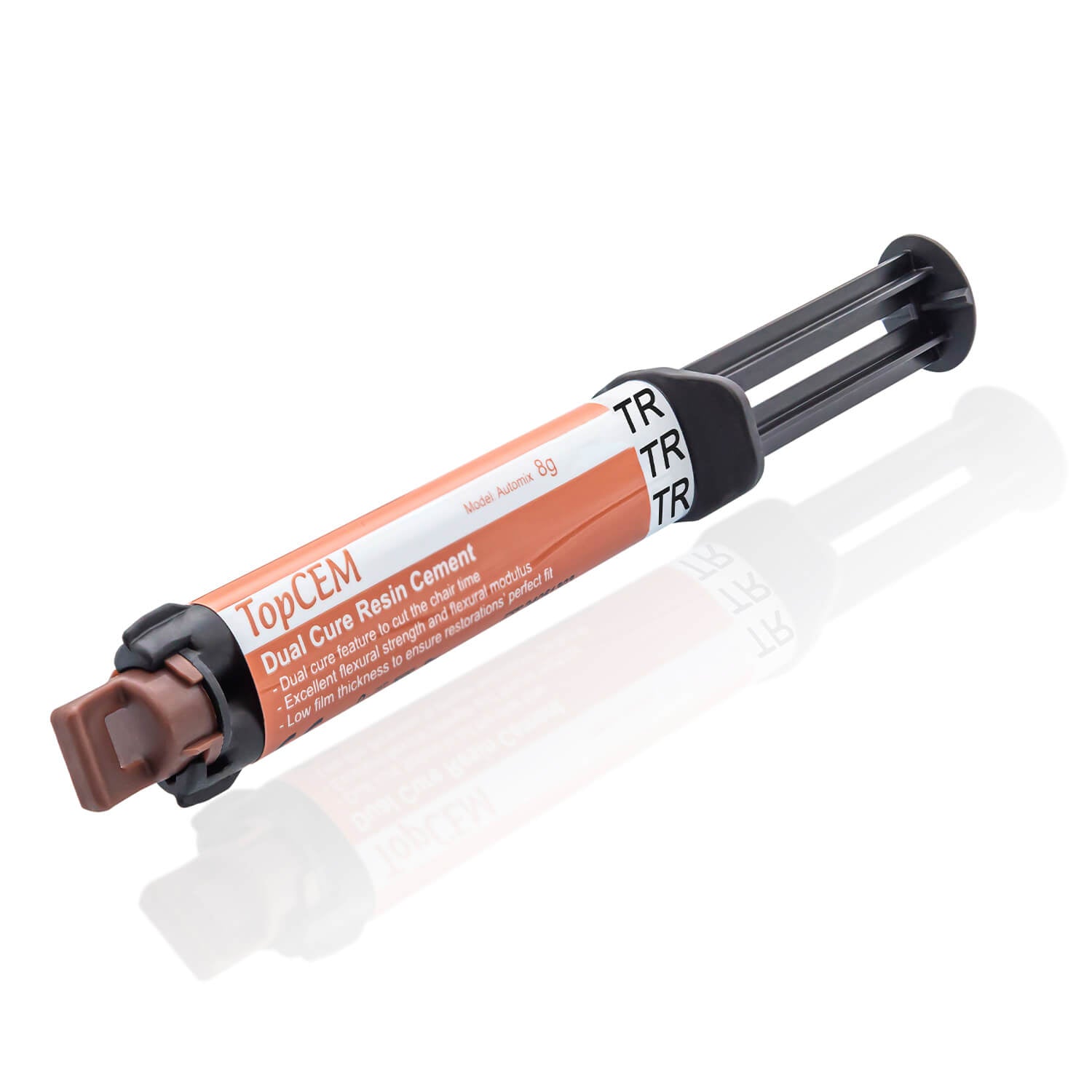 TopCEM Dual Cure Resin Cement Light Cure Self Cure 8gm Automix Syringe A1 A2 TR Shade - azdentall.com