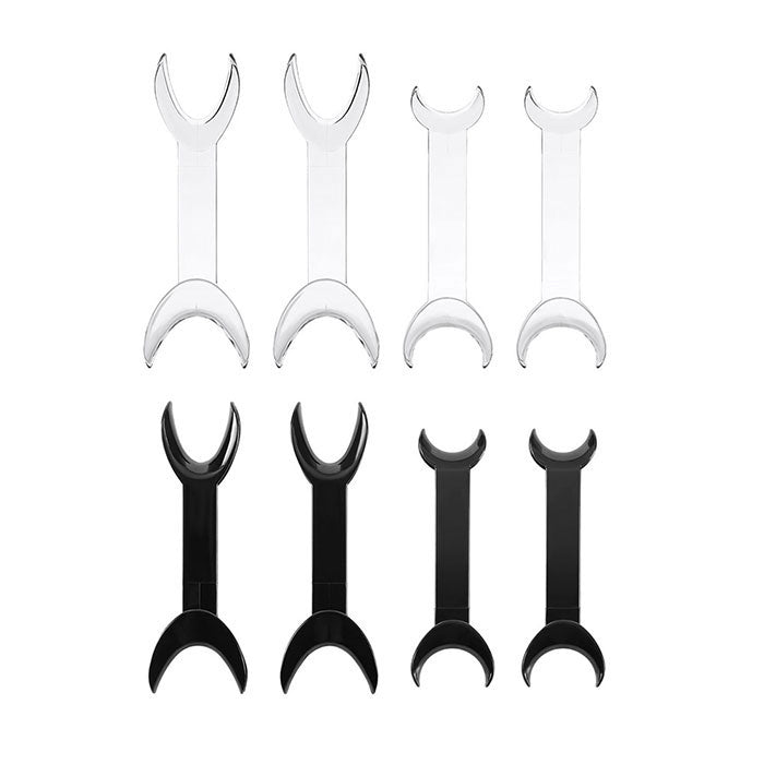 Dental T-Shape Double Head Cheek Retractors Mouth Opener Large & Small Black/Transparent 4Pcs/Set - azdentall.com