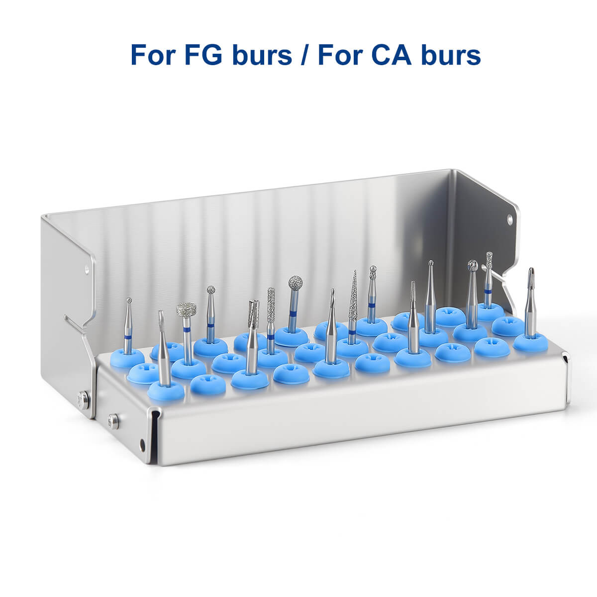 Dental Burs Holder Block Stainless Steel Disinfection Box 30 Holes - azdentall.com
