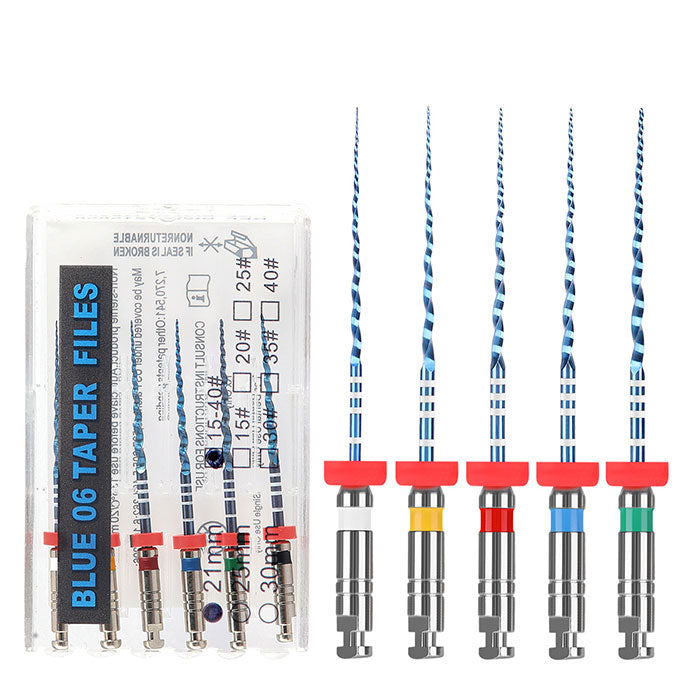 Dentsply Tulsa Dental Vortex Blue Taper Rotary Files – 21mm Or 25mm, 6 Files/Pack, Endodontic