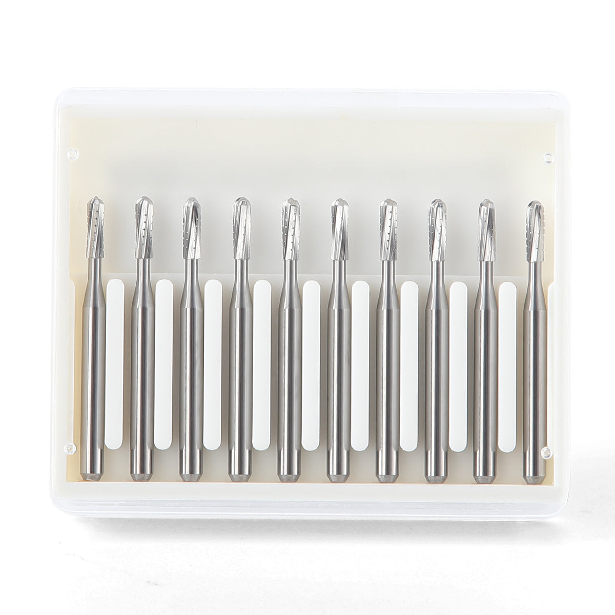 Dental Carbide Bur FG #1558 Straight Round End Crosscut Fissure 10Pcs/Box - azdentall.com