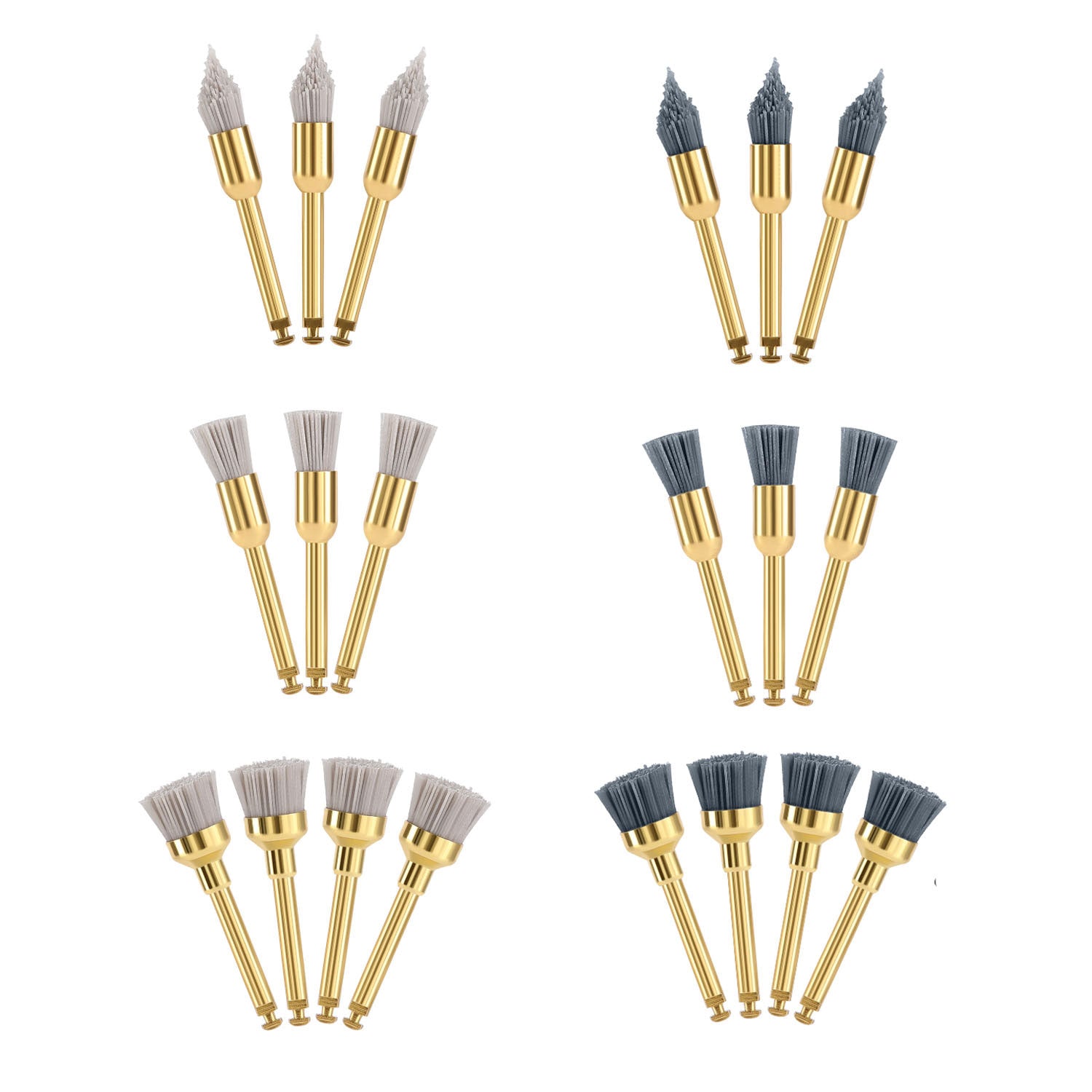 AZDENT Dental Prophy Brushes RA Latch Type Copper Handle Silicon Carbide/Aluminium Oxide 20pcs/Bag - azdentall.com