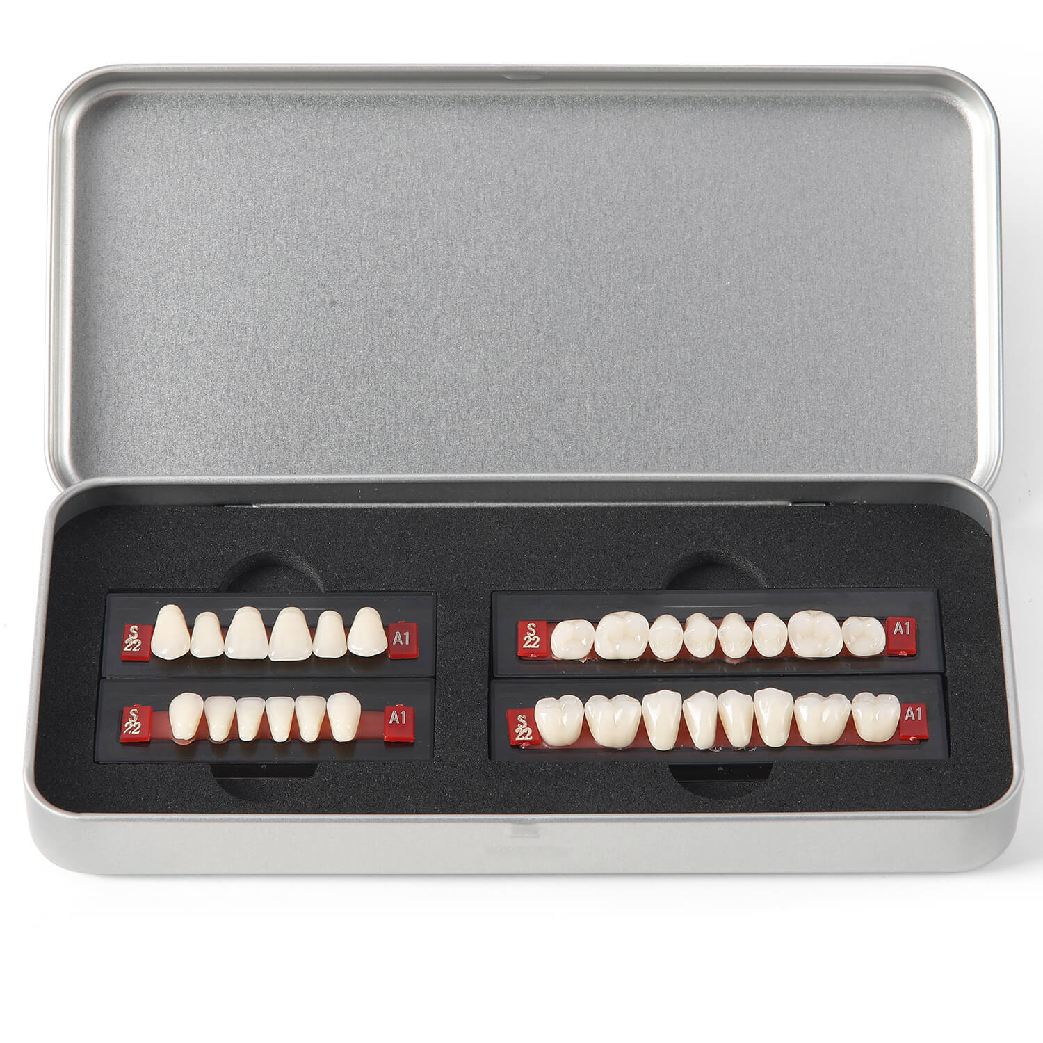 Dental Synthetic Resin Teeth Denture A1 A2 A3 GN-III Plastic Steel Two-Layer 28 Teeth/Set - azdentall.com
