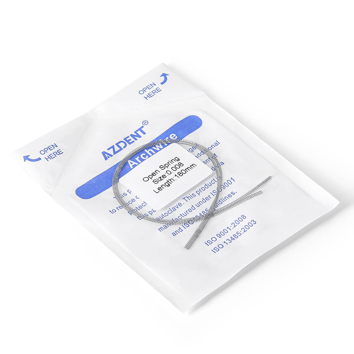 AZDENT Dental Open Coil Spring NITI Alloy 180mm 0.008/0.010/0.012/0.014 2pcs/Pk - azdentall.com