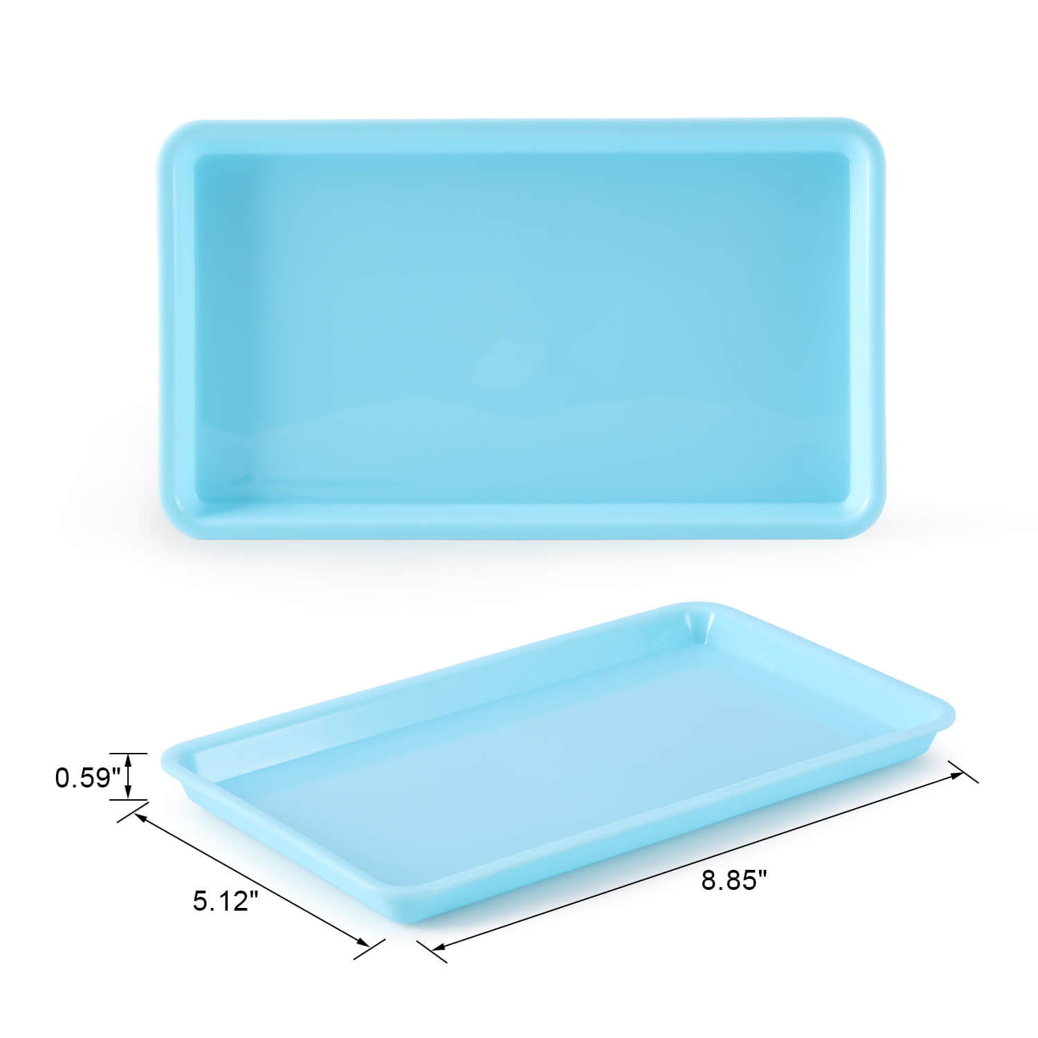 Dental Instrument Mini Flat Trays Size F Autoclavable Plastic Tray - azdentall.com