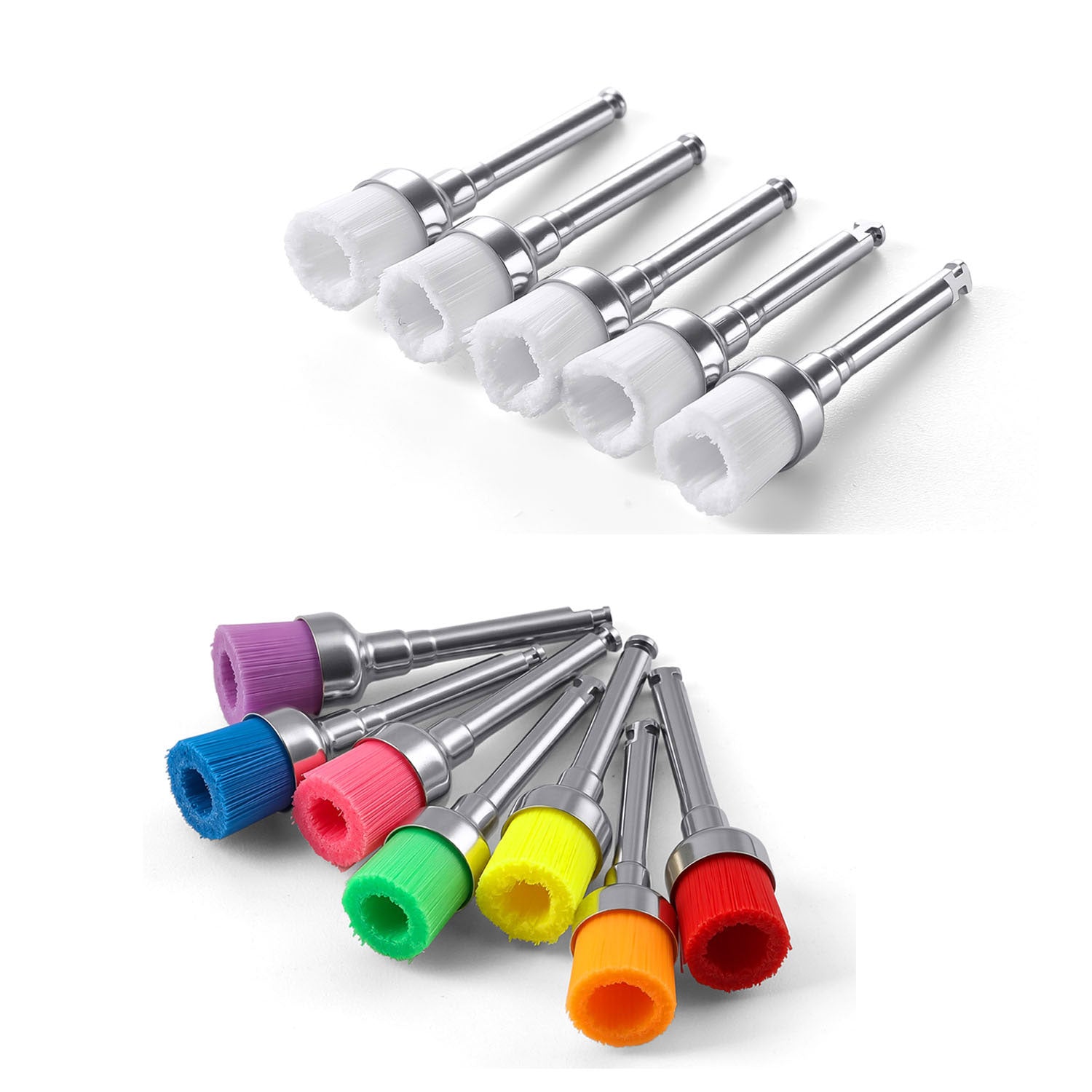 AZDENT Dental Prophy Brushes RA Latch Type Bowl Shape Nylon Soft Copper Handle 100pcs/Box - azdentall.com