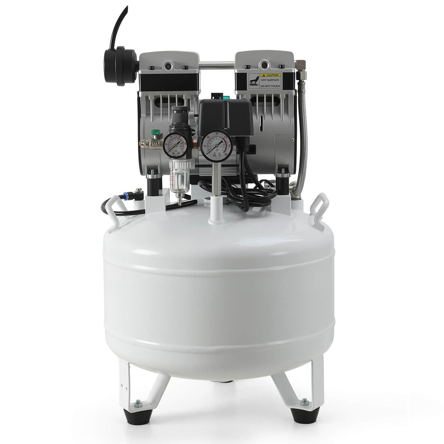 Dental Silent Oil Free Air Compressor 40L 800W Dual-Pressure Display for 2PCS Dental Chair - azdentall.com