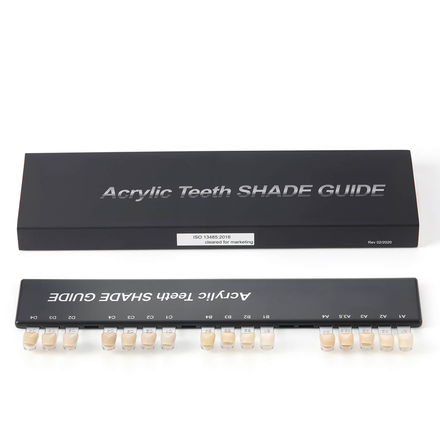 Dental Acrylic Teeth Shade Guide Porcelain Bleached Teeth Guide 2-Layer 16 Shade - azdentall.com