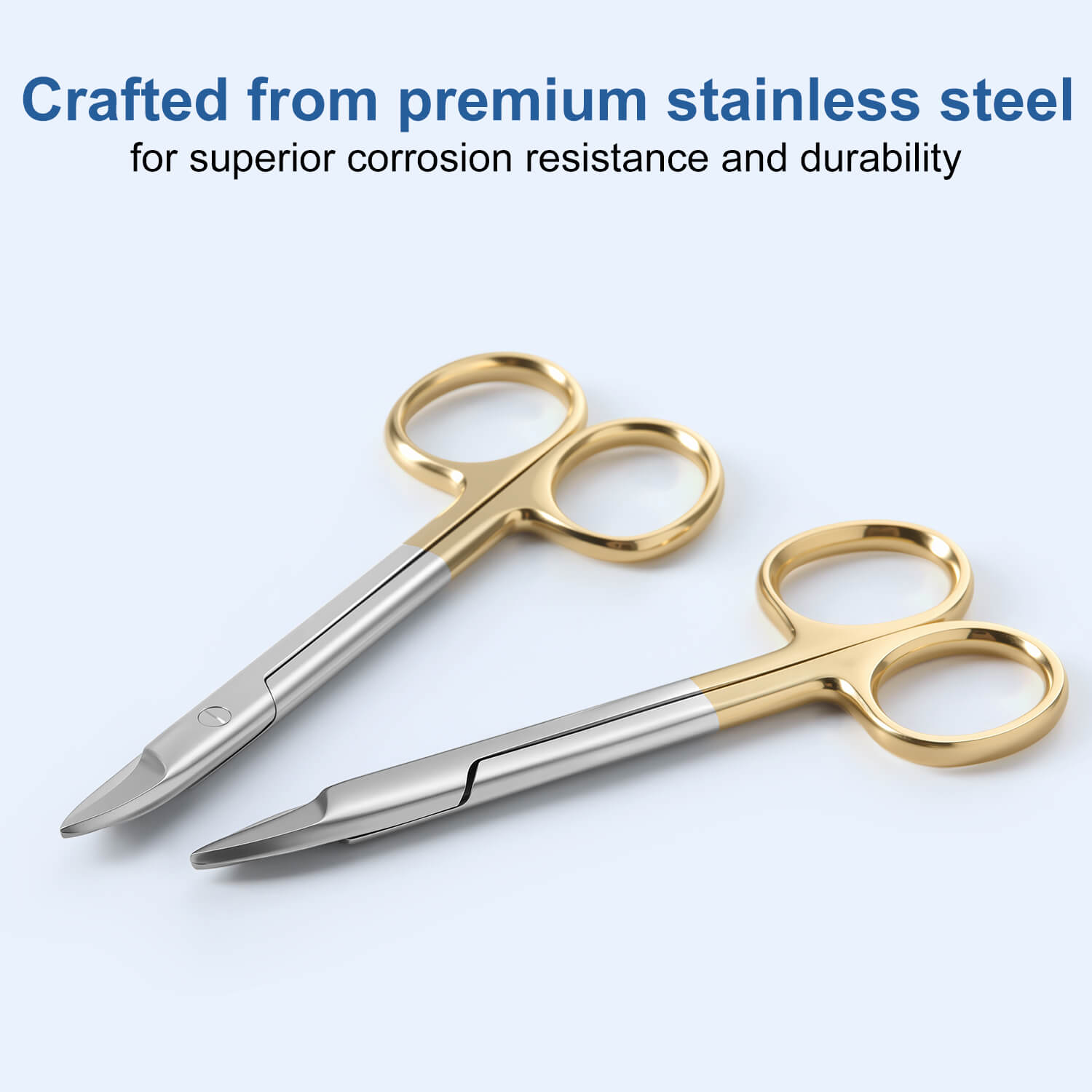 Dental Crown Scissors Gold Handle Straight/Curved Tip - azdentall.com
