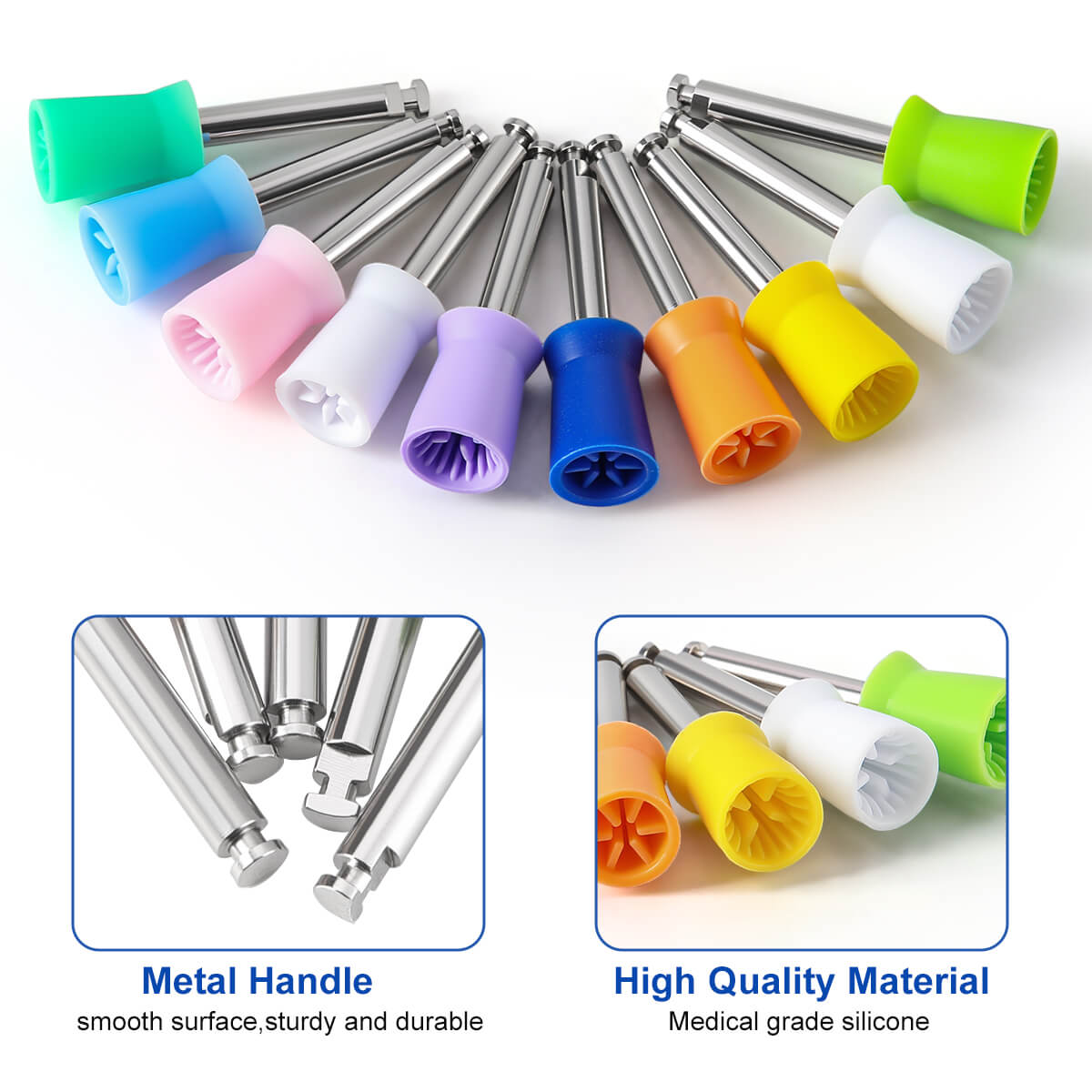 AZDENT Dental Rubber Polishing Prophy Cup Brushes RA2.35mm For Contra-angle Handpiece 100pcs/Box - azdentall.com
