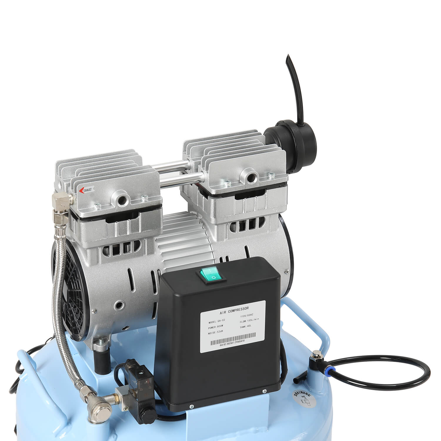 Dental Silent Oil Free Oilless Air Compressor 40L 800W 155L/min for 2PC Dental Chair - azdentall.com