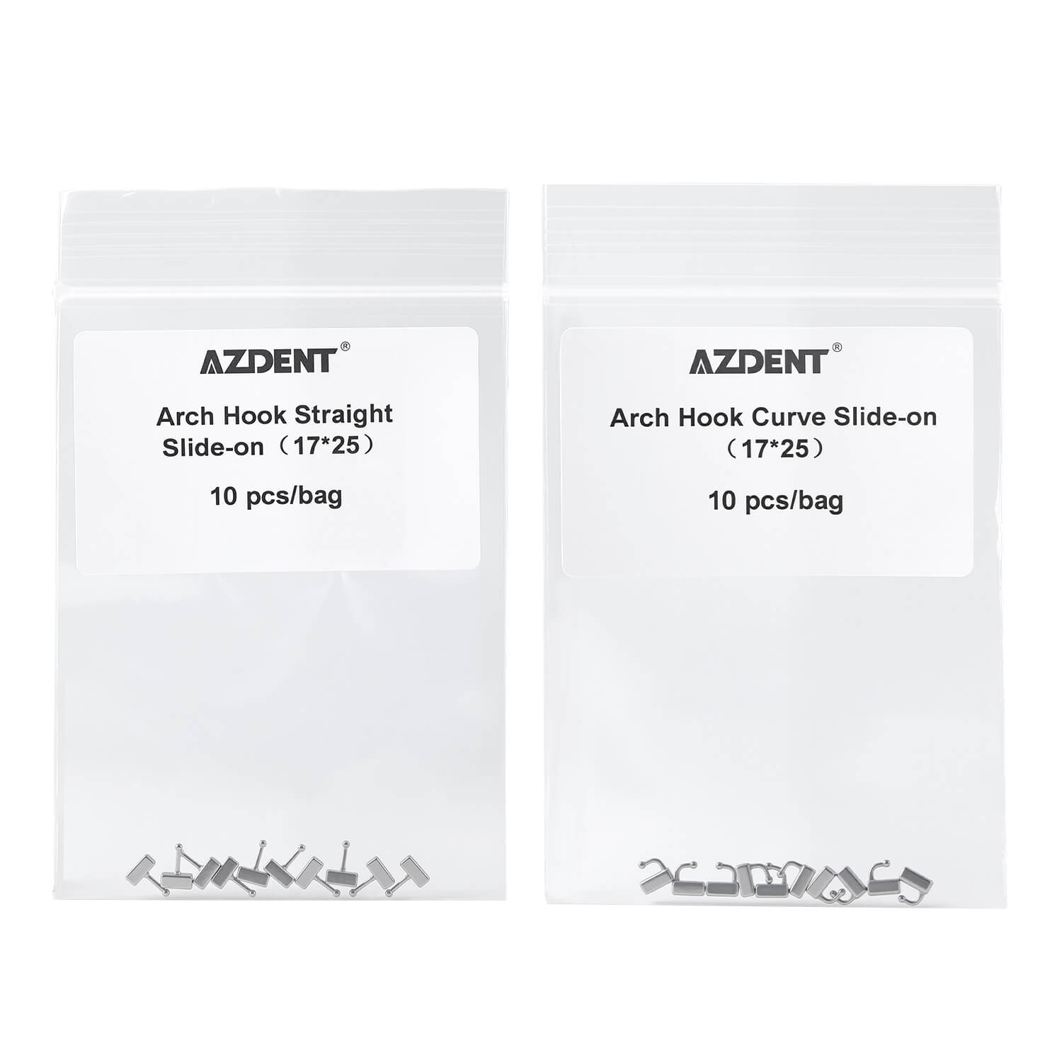 Dental Orthodontic Arch Hook Curve/Straight Slide-on 17*25 Universal 10pcs/Bag  - azdentall.com