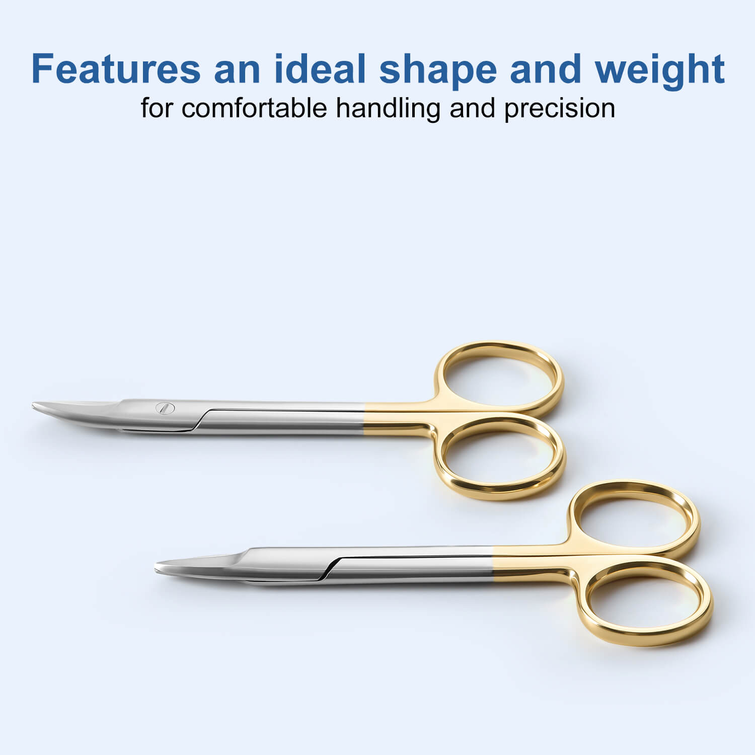 Dental Crown Scissors Gold Handle Straight/Curved Tip - azdentall.com