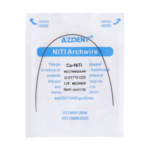 AZDENT Dental Copper Cu-NiTi Arch Wire Rectangular 35˚ Super Elastic With Stops Preformed Full Sizes 1pcs/Pack - azdentall.com