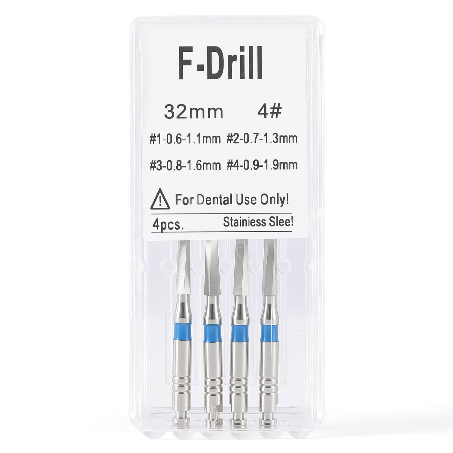 Dental Endo F Drill Reamers Fiber Post Drills Mixed #4 32mm 4pcs/Box - azdentall.com
