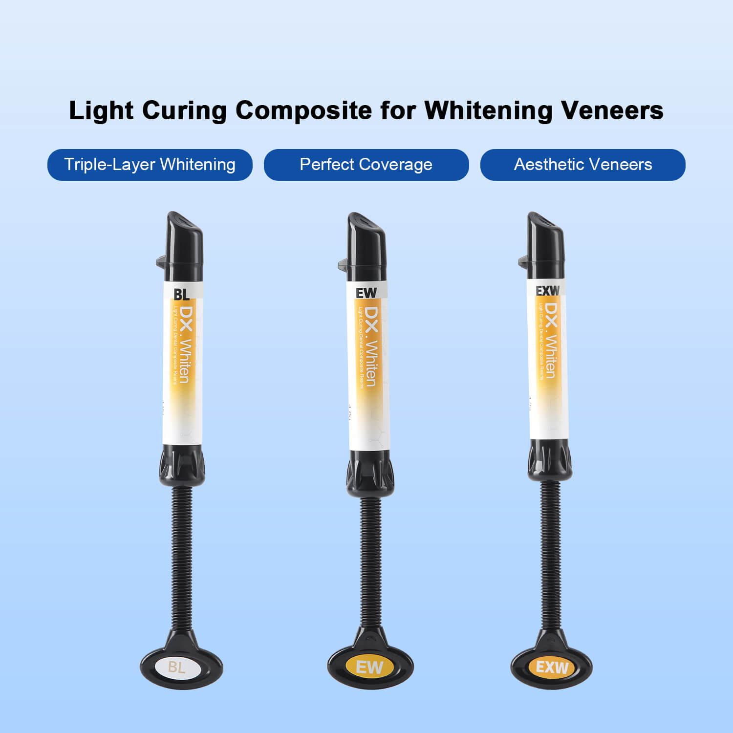 Dental Veneer Composite Resin Light Cure Bonding Adhesive Teeth Whitening EXW/BL/EW 4g Syringe - azdentall.com