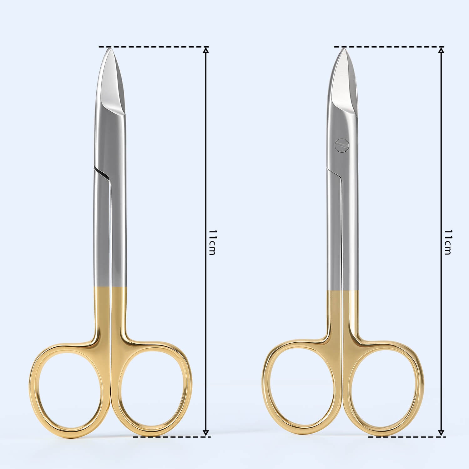 Dental Crown Scissors Gold Handle Straight/Curved Tip - azdentall.com