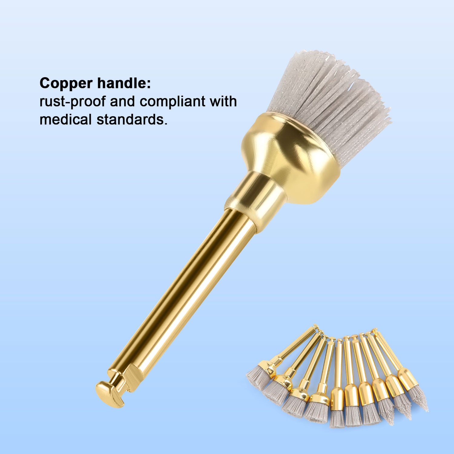AZDENT Dental Prophy Brushes RA Latch Type Copper Handle Aluminium Oxide 20pcs/Bag - azdentall.com