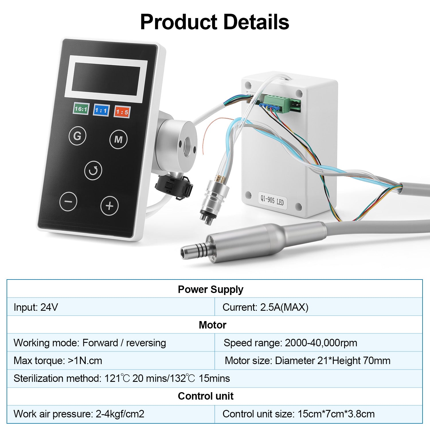 Dental LED Brushless Built-in Electric Micro Motor 4 Hole - azdentall.com