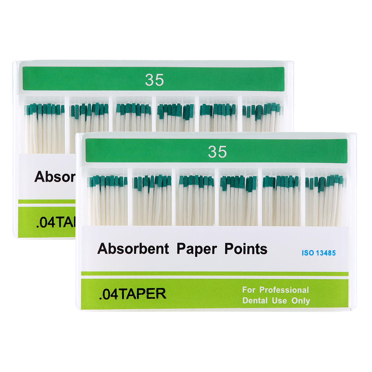 2 Boxes Absorbent Paper Points #35 Taper Size 0.04 Color Coded 100/Box - azdentall.com