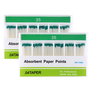 2 Boxes Absorbent Paper Points #35 Taper Size 0.04 Color Coded 100/Box - azdentall.com