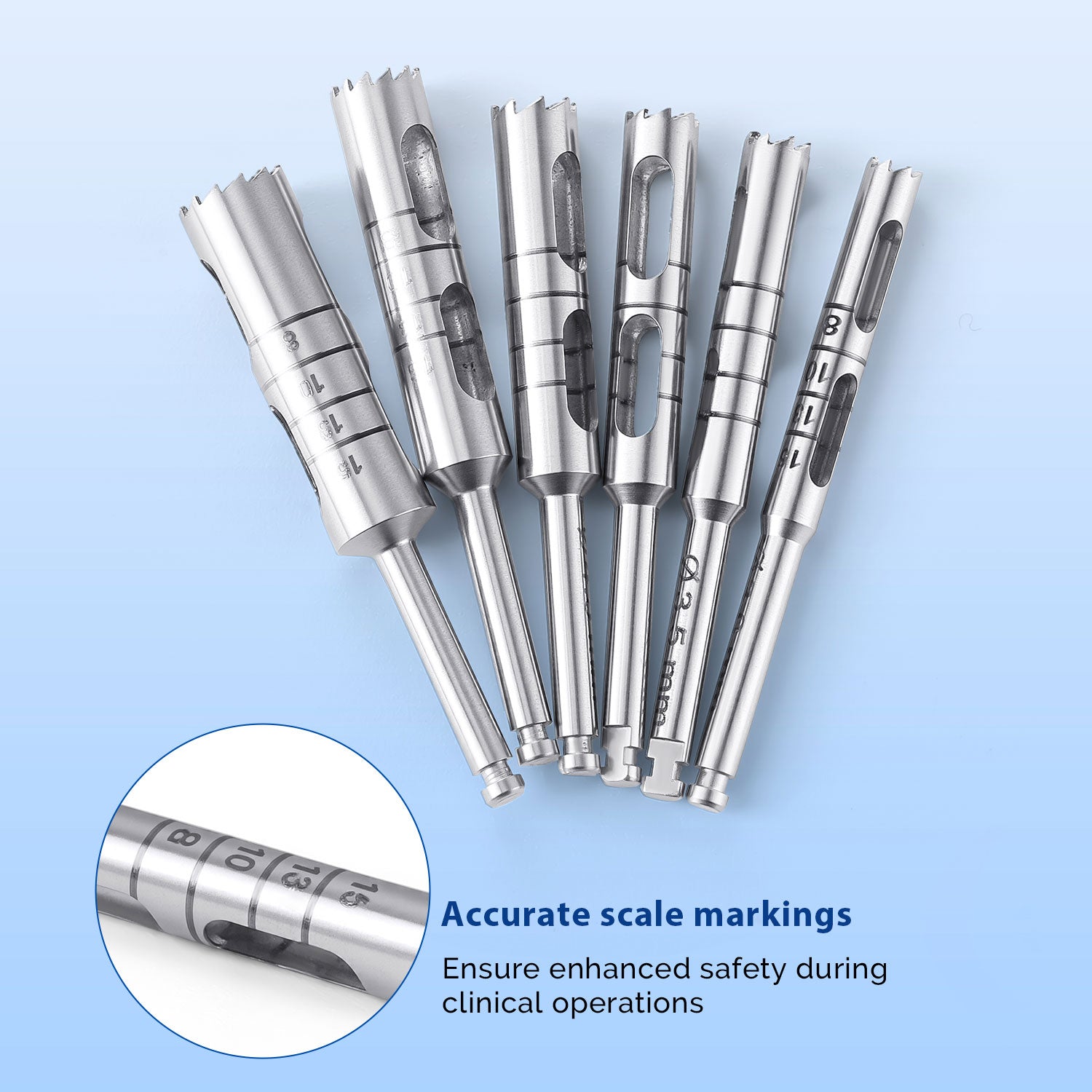 Dental Implant Bone Trephine Drill Surgical Instrument Long Type 6pcs/Set - azdentall.com