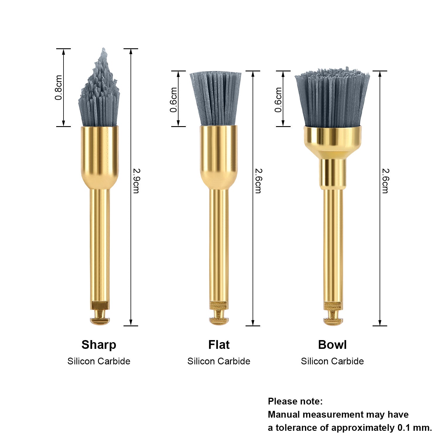 AZDENT Dental Prophy Brushes RA Latch Type Copper Handle Silicon Carbide 20pcs/Bag - azdentall.com