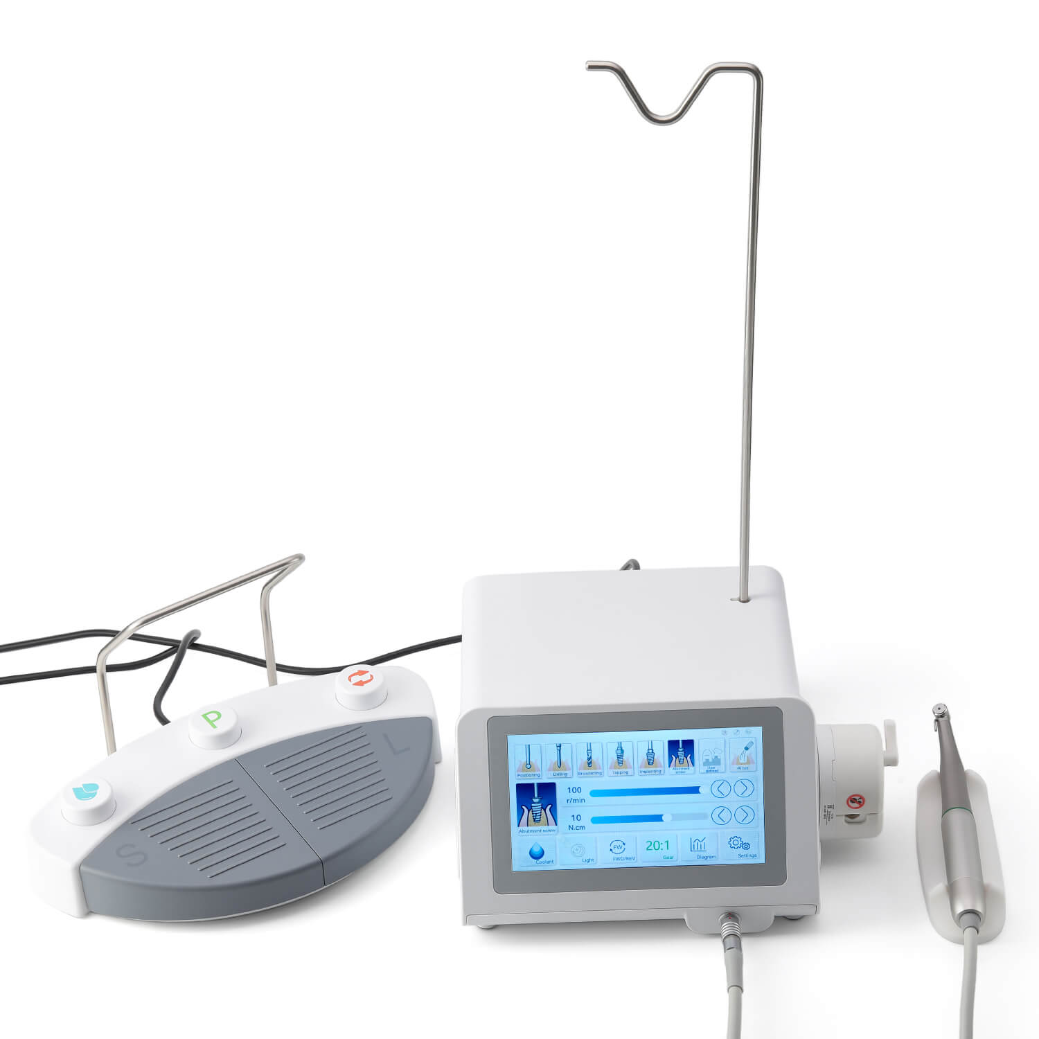 Dental Implant Motor System USB Data Export LED Touch Screen with 20:1 Contra Angle - azdentall.com