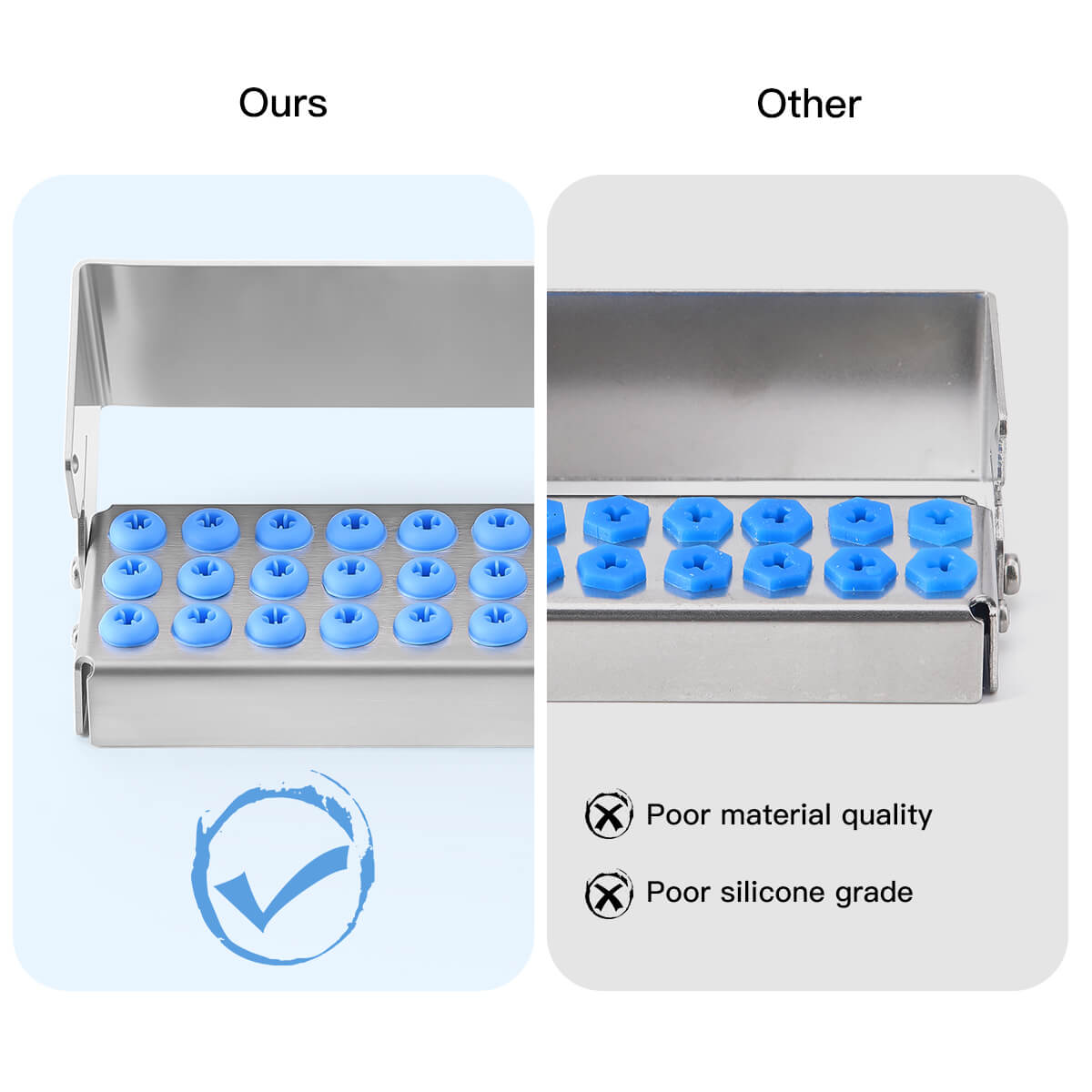 Dental Burs Holder Block Stainless Steel Disinfection Box 30 Holes - azdentall.com