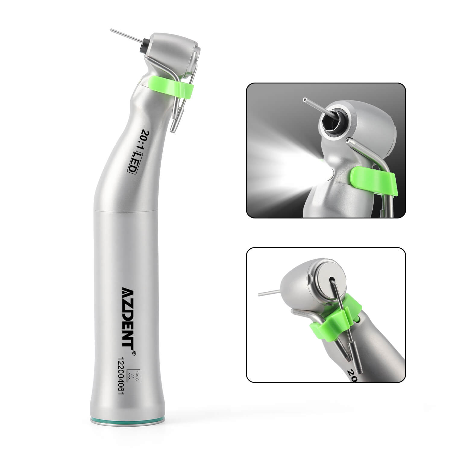 Dental LED E-generator 20:1 Implant Contra Angle Low Speed Handpiece Push Button - azdentall.com