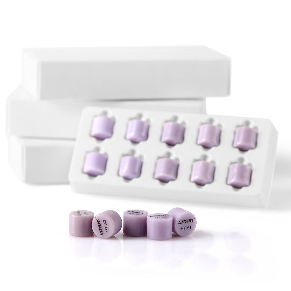 AZDENT Dental Ceramic Glass Ingots Press Lithium Disilicate Generation II Violet HT/LT/MO for Lab CAD CAM Restoration 10pcs/Box - azdentall.com