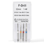 Dental Endo F Drill Reamers Fiber Post Drills Mixed #1-4 32mm 4pcs/Box - azdentall.com